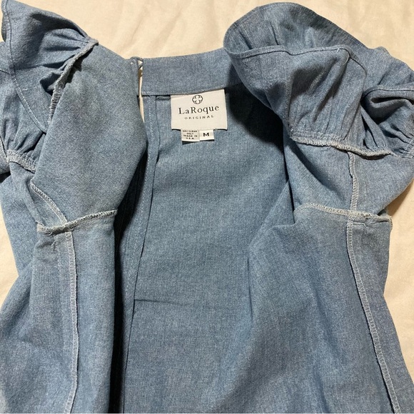 LaRoque Betty B Top Chambray Denim Peplum - Picture 6 of 11